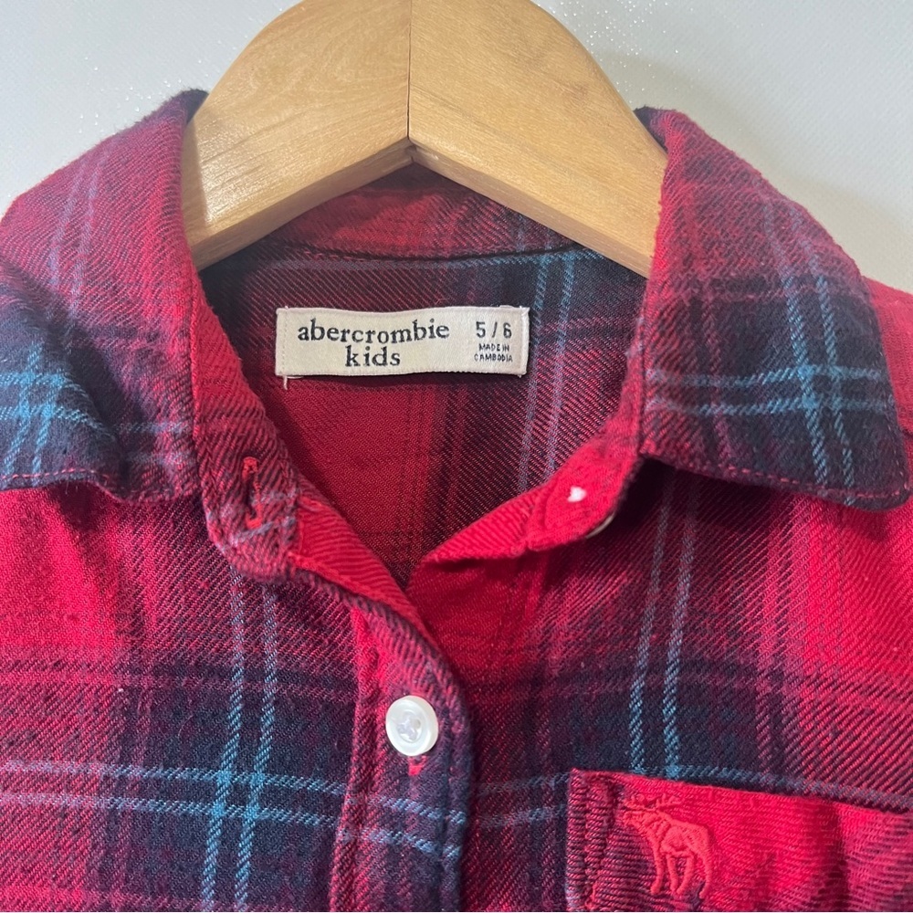 Abercrombie Kids Flannel Button Up Shirt, Sz 5/6 - Picture 3 of 7